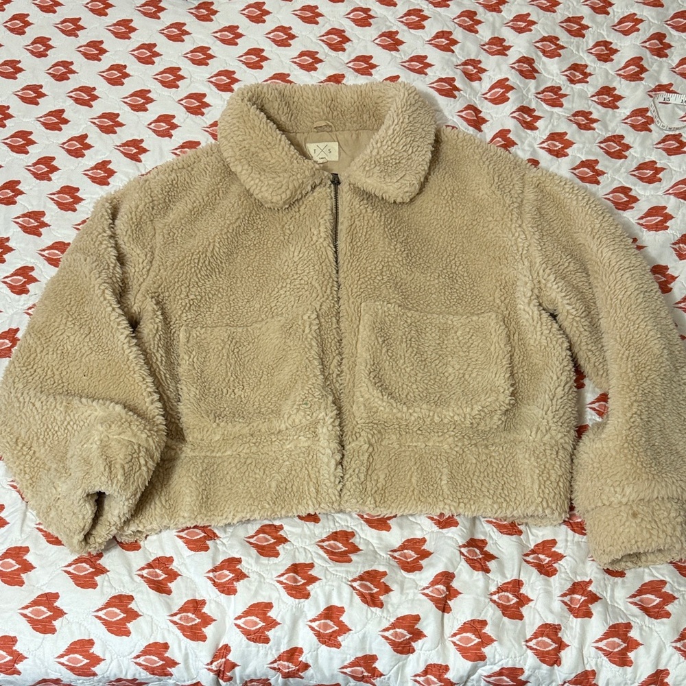 Francesca's Collections Tan Sherpa Jacket